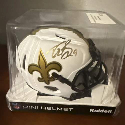 Drew Brees Autographed Beckett Authenticated Mini Helmet Lunar Eclipse