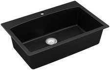 Karran USA QT-712 Quartz QT 33" Drop In Single Basin Quartz - Black