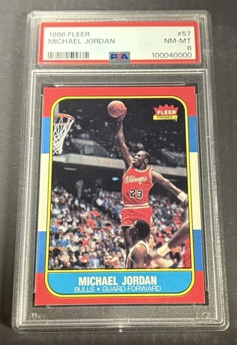 1986 Fleer Michael Jordan #57 PSA 8