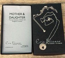 Mother Daughter Two Hearts Necklaces 925 Sterling Silver Love Pair Set Charm