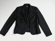 Lauren Ralph Lauren Knit Blazer Sz. 10 Women's 100 Wool Button Pinstripe LRL