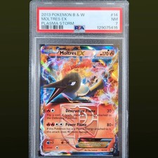 2013 POKEMON B&W PLASMA STORM #14 MOLTRES EX PSA 7
