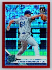 Caleb Ferguson 2019 Donruss Optic FOTL RED PANDORA 70/99 Los Angeles Dodgers #62