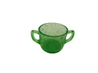 Vintage Uranium Green Depression Glass Sugar Bowl