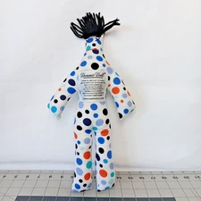 Damnit Doll Polka Dots Stress Release Novelty Gag Gift Plush Stuffed Yarn Hair