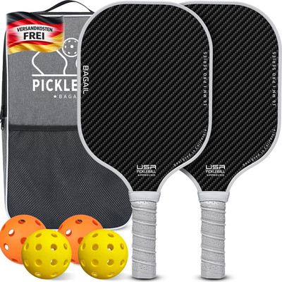 Pickleball Schlägerset mit 4 Bällen für Indoor und Outdoor Spiele, leicht, stoßd