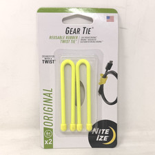 NITE IZE 094664032163 GEAR TIE ORIGINAL 6" REUSABLE TWIST TIES 2 PACK NEW
