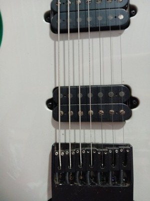 Kiesel 7-String Headless Electric Guitar White and Green w/ Soft