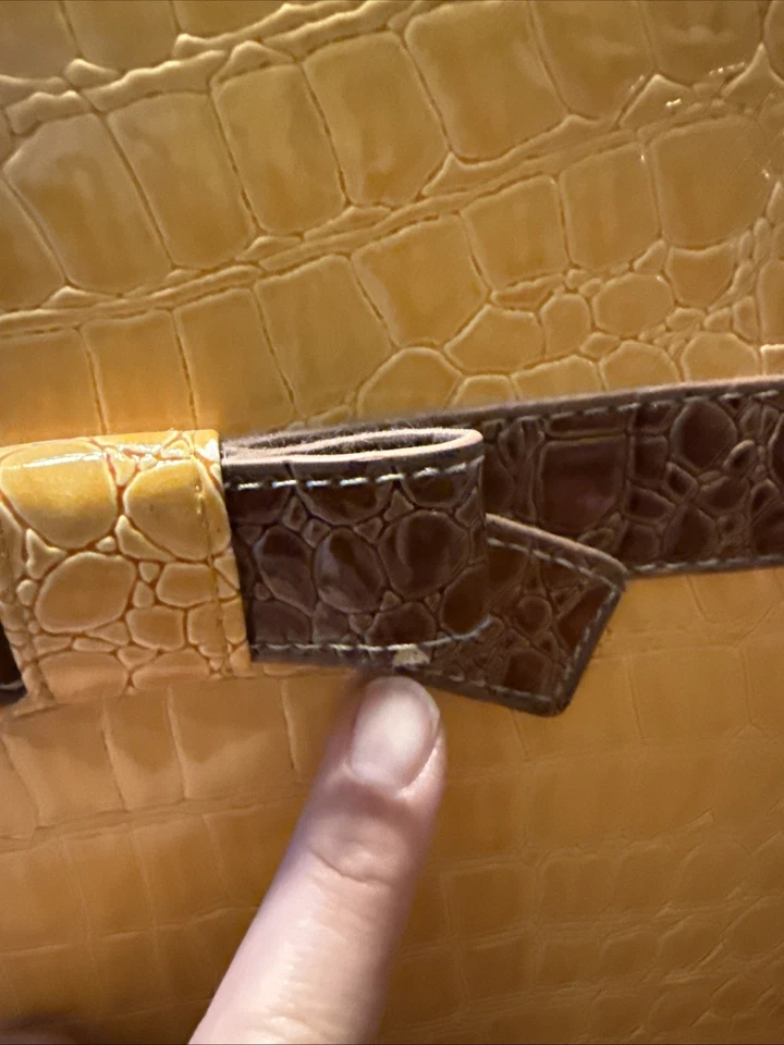 "Bolsa de mano Samantha marrón 20"" equipaje dorado marrón imitación cocodrilo viaje" Foto 3 de 4