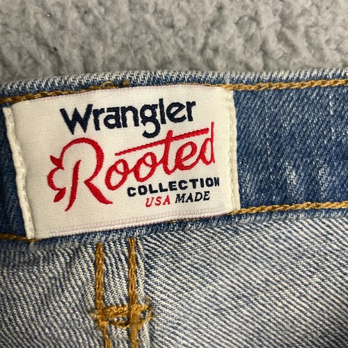 Wrangler Rooted Jeans Mens 28x32 Blue Denim North Carolina Straight USA Made New - Picture 6 of 15