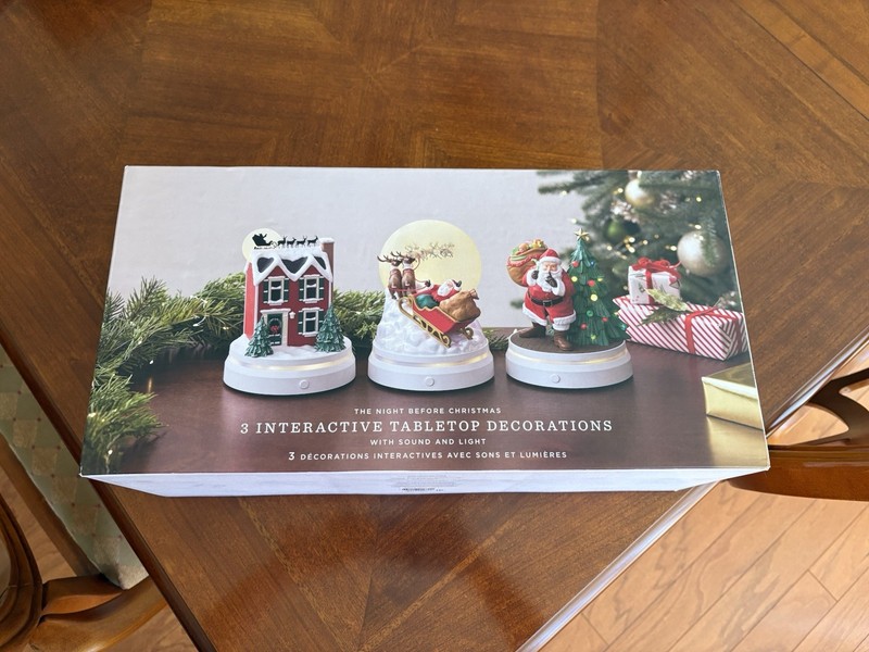 NIB Hallmark The Night Before Christmas 3 Interactive Tabletop Decorations