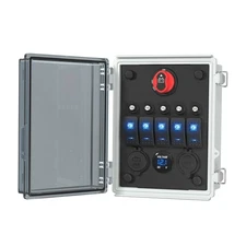 Joinfworld Rocker Switch Marine 12V Toggle Switch Panel Box 5 Gang Waterproof...