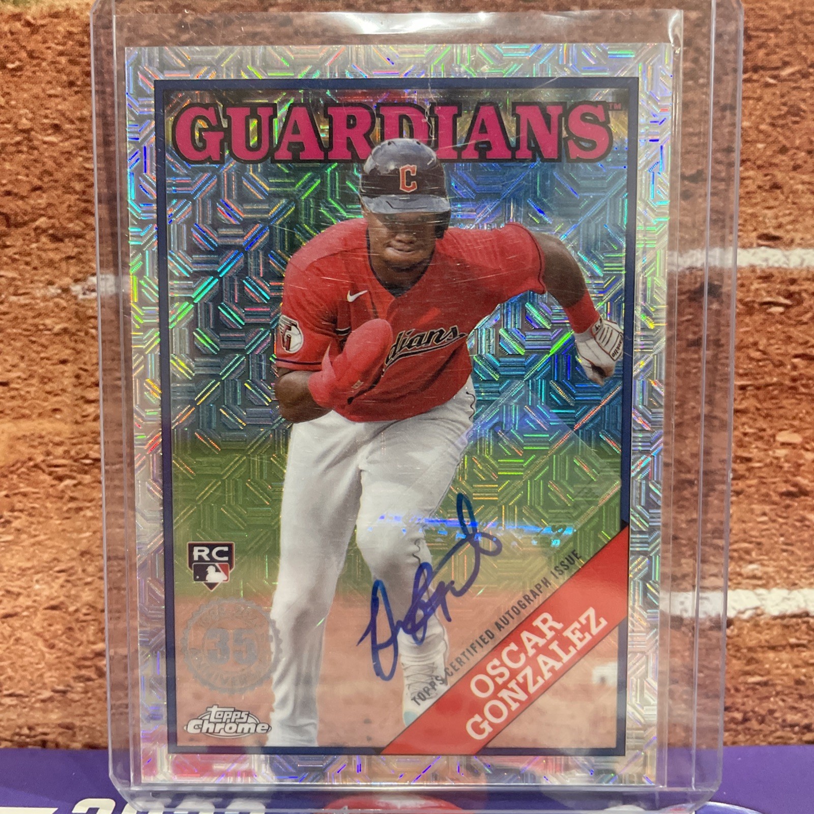 2023 Series 1 1988 Topps Chrome Silver Pack /249 Oscar Gonzalez Rookie Auto RC