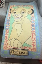 Vintage 90s Disney THE LION KING - Young Simba - BEACH TOWEL Size 55x27” Franco