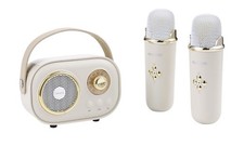 Aiwa Retro Wireless Karaoke Speaker 2 Microphones NEW