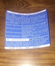 1982 Gen Toyota Pickup Truck Hilux Emissions Decal Repro Sticker 1st Gen 4wd Cal 1982 Gen Toyota Pickup Truck Hilux Emissions Decal Repro Sticker 1st Gen 4wd Cal