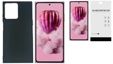 For HMD Skyline Slim TPU Flexible Skin Cover Phone Case + Tempered Glass