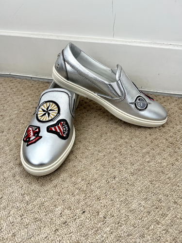 Jimmy Choo Grove Slip-On Sneakers Trainers Logo Patches UK 9 EU 43 RRP £595 New - Picture 4 of 6