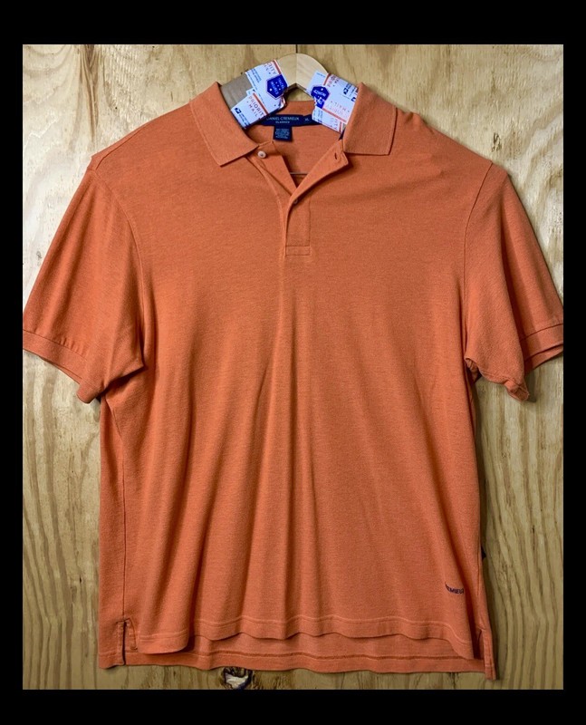 DANIEL CREMIEUX CLASSICS MEN'S XL ORANGE POLO SHIRT 100% COTTON BLEND