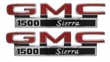 Trim Parts 1500 Sierra Fender Emblem Set 1971-1972 GMC Pickup Truck USA Made