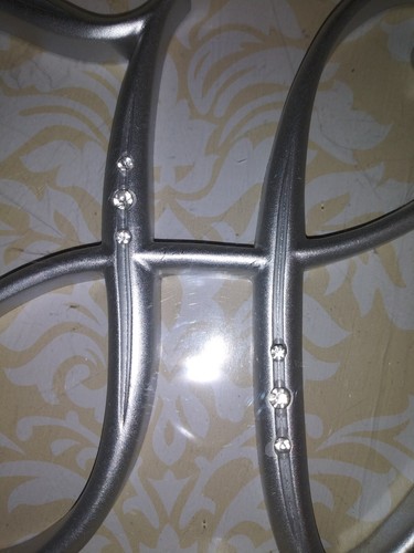 Lillian Rose Silver w/Clear Rhinestones Monogram Cake Topper Initial H - Picture 2 of 6