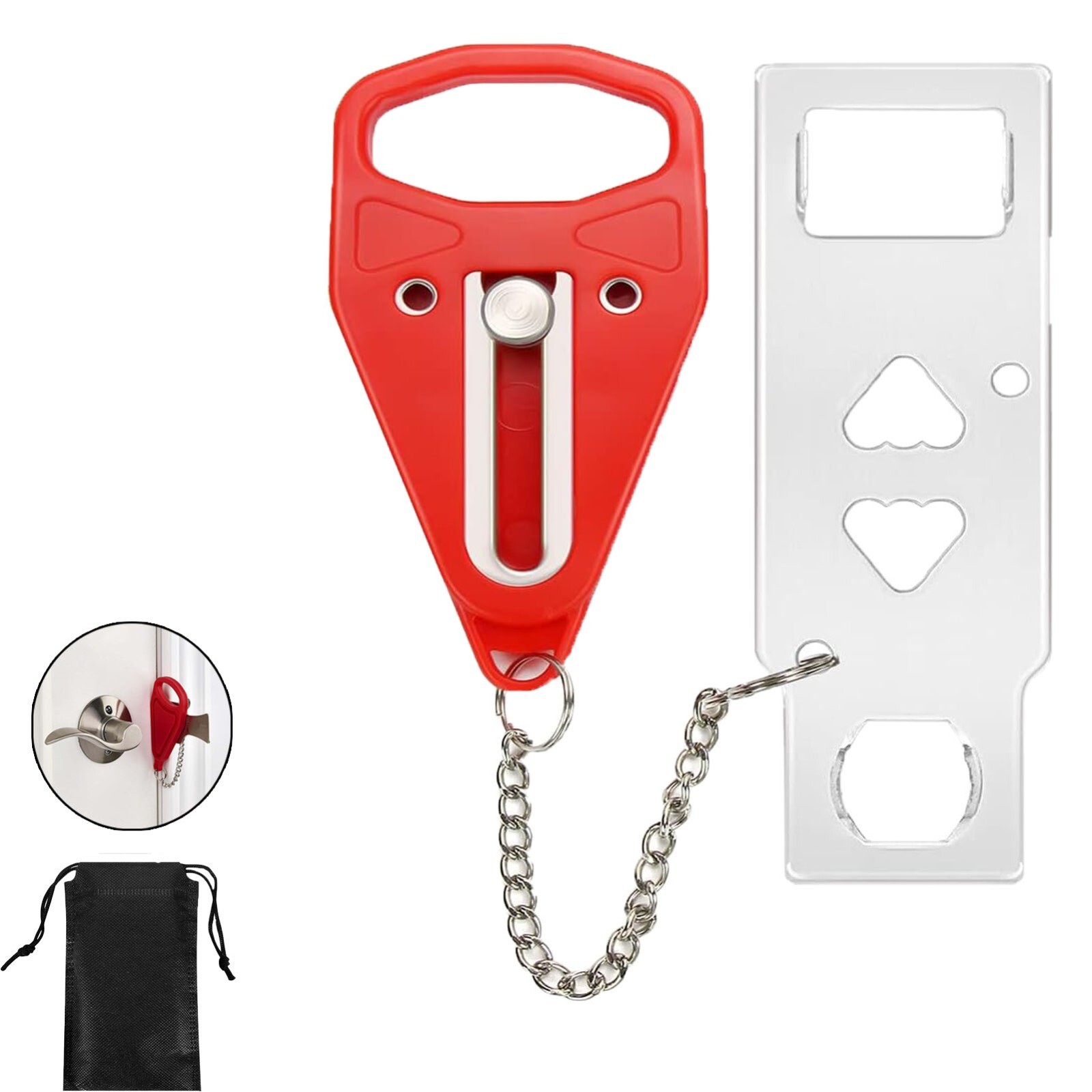 portable door lock, anti-theft, security, privacy, home, travel, red, new