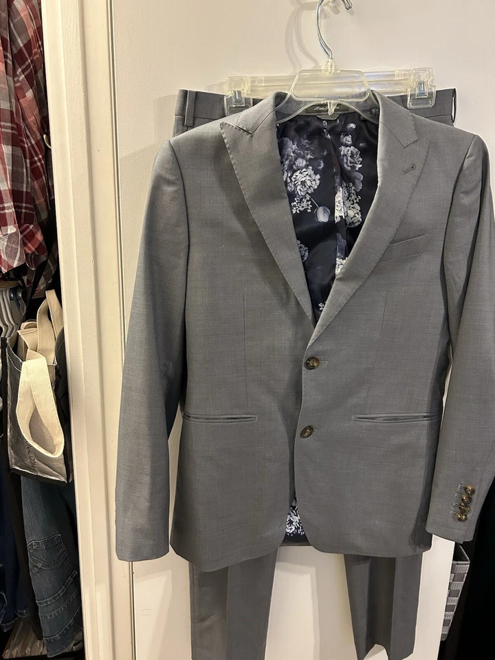 Indochino Men's Gray Two-Button Long-Sleeve Suit - 32 Pant - Image 2 of 4