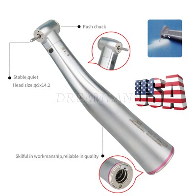 Fiber Optic Dental 1:5 Increasing LED Handpiece Contra Angle E-type Red Ring YYY