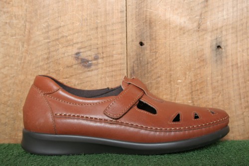 SAS 'Roamer' Chestnut Brown Cut-Out Leather Mary Janes Women's Sz. 8.5 N - 第 1/10 張圖片