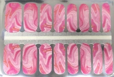 Color Nail Polish Strips,16ct. Pink Marbled . PLEASE READ DESCRIPTION BELOW