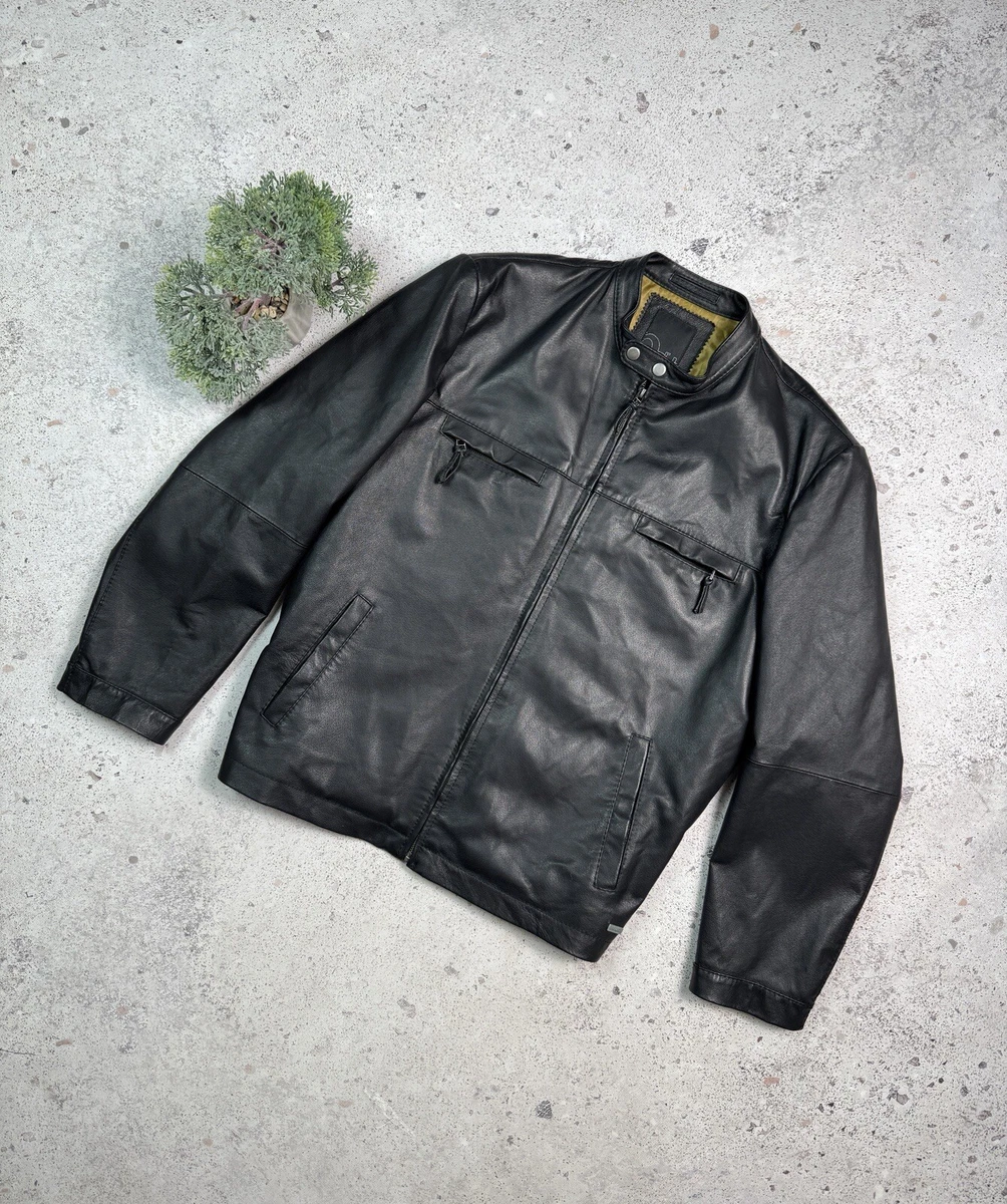 Pierre Cardin レザージャケット Vintage Pierre Cardin Black Leather Jacket Biker Moto Size L Black