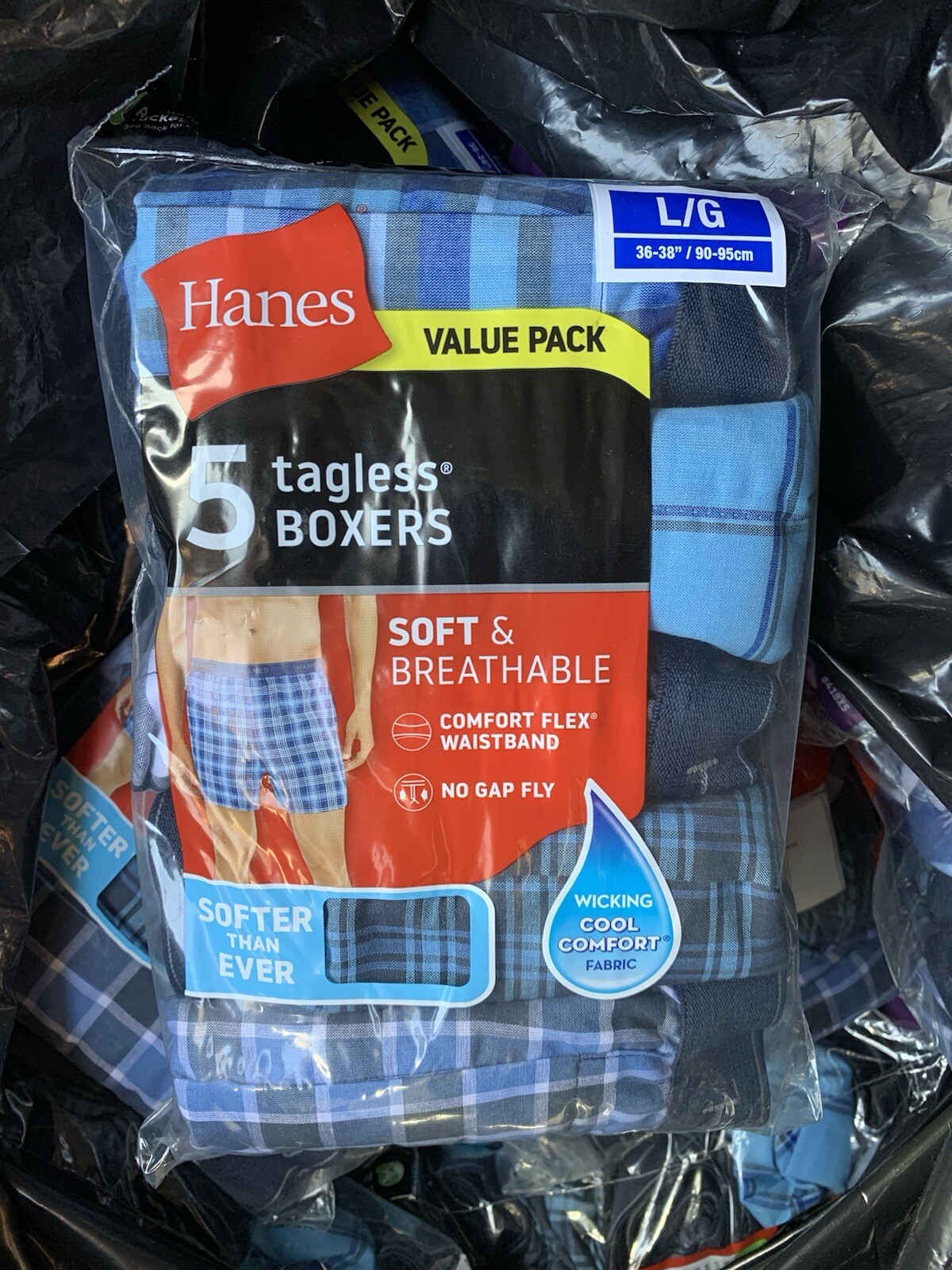 Hanes Men's Tagless Boxer Underwear, Exposed Waistband, Multipacks