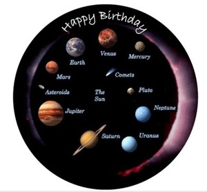 Details About Personalised Planets Solar System Edible Icing Cake Topper Pre Cut 75