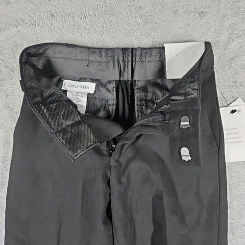 Calvin Klein NWT! Boys Kids Dress Pants Black Slim Fit Flat Front Size 5 Reg - Picture 7 of 10