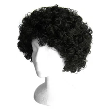 Economy Black Afro Wig ~ HALLOWEEN 60s 70s DISCO CLOWN COSTUME PARTY CURLY FRO