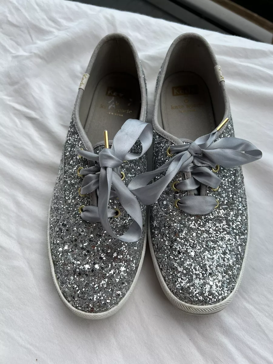 Keds X Kate Spade NY Champion White Glitter Sneakers Shoes Womens Sz 7.5  Wedding