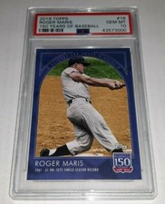 2019 Topps 150 Years of Baseball #16 Roger Maris Card Graded PSA 10 Gem Mint