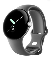 Google Pixel Watch 41mm Polished Silver Stainless Steel Case with Charcoal...