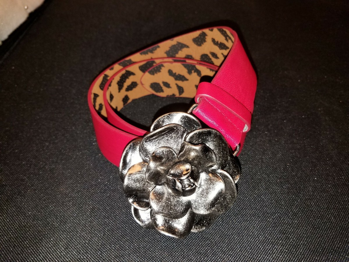 BETSEY JOHNSON Red Flower Buckle Belt Betsey Johnson Flower Floral Belts for Women for sale | eBay main image 4