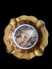 Limoges Pocket Empty Saucer - Cherub Decoration, 24K Gold Finish