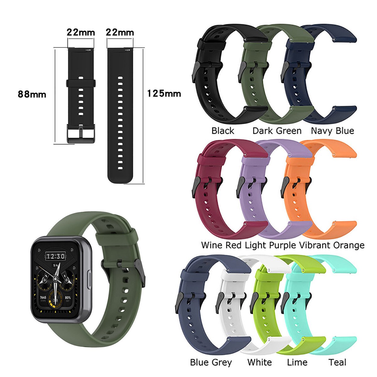 Replacement Silicone Watch Strap Bracelet Wristband for Realme