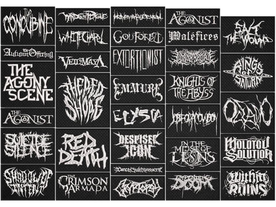 DeathCore Metal full EMBROIDERY flat 10pcs/Lot Random Mix Sew-On Patches - Image 2 of 2