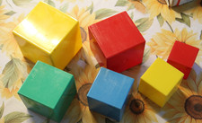 DDR 6st. Würfel steckwürfel stapelwürfel becher spielzeug plastik vintage AL