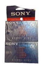 Sony HF High Fidelity Normal Bias 60 Min Blank Audio Cassette Tapes Lot of 2 New