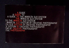 Minolta XG-M Owner  s Manual Vintage 35mm SLR Camera Instruction Book 1970's