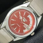 SEIKO 5 AUTOMATIC VINTAGE REFURBISHED 6309A JAPAN MENS RED DIAL WATCH a440728-1