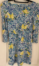 Womens Lilly Pulitzer Ophelia Zest For Life Lemon Print Blue Yellow Dress Sz XXS