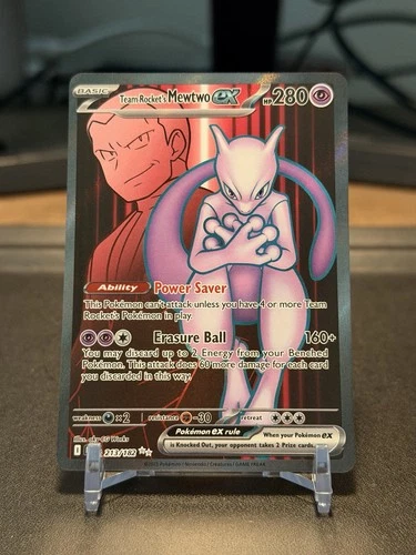Team Rockets Mewtwo EX Holo Ultra Rare Card 213/182 Sv10: Destined Rivals Mint