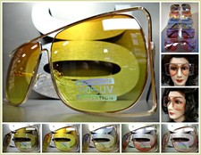 Classic Elegant Vintage Retro Hip Hop Style SUNGLASSES Square Gold Metal Frame