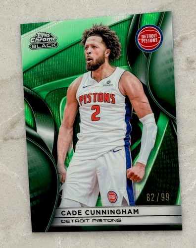 2025-26 Topps Chrome Black - Cade Cunningham #22 Green Wave Refractor /99